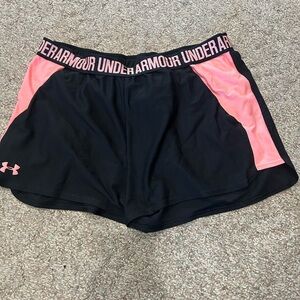 Under Armour Women's Athletic Shorts in Black and Pink